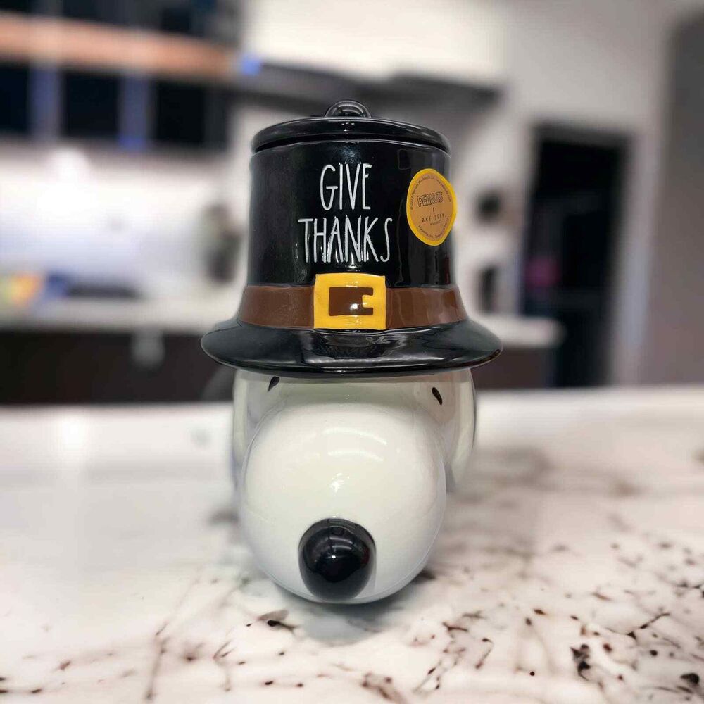 Rae Dunn Peanuts X Give Thanks Snoopy Cookie Jar